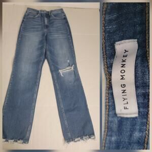 Flying Monkey Jeans Womens SZ 28 Super High Rise Straight Leg stretch F4120